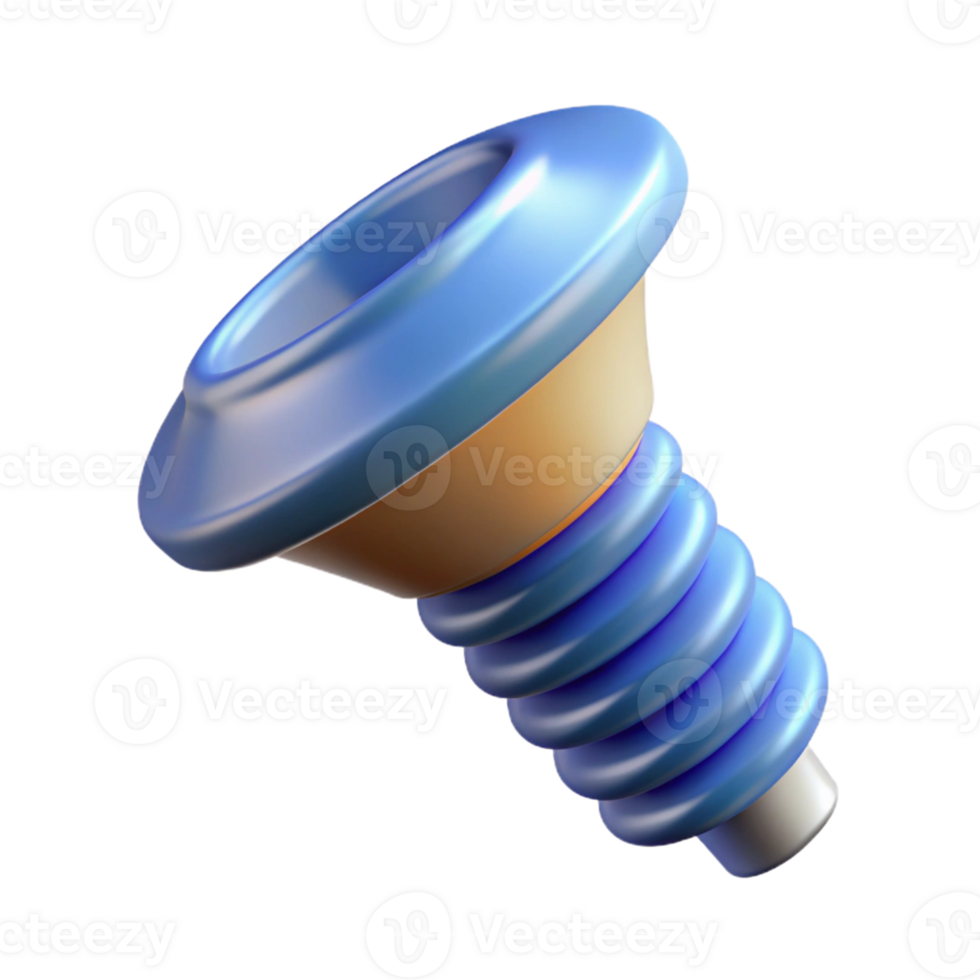 beautiful sought-after Concept art style, hyper-specific isolated cutout of a single screw, Phillips head with Transparent Background png