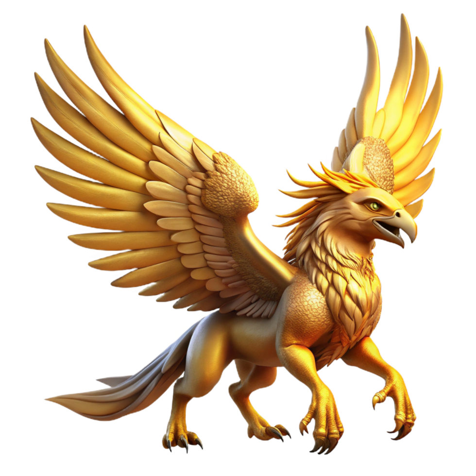 vibrant classic A Majestic Griffin Taking Flight 4K png