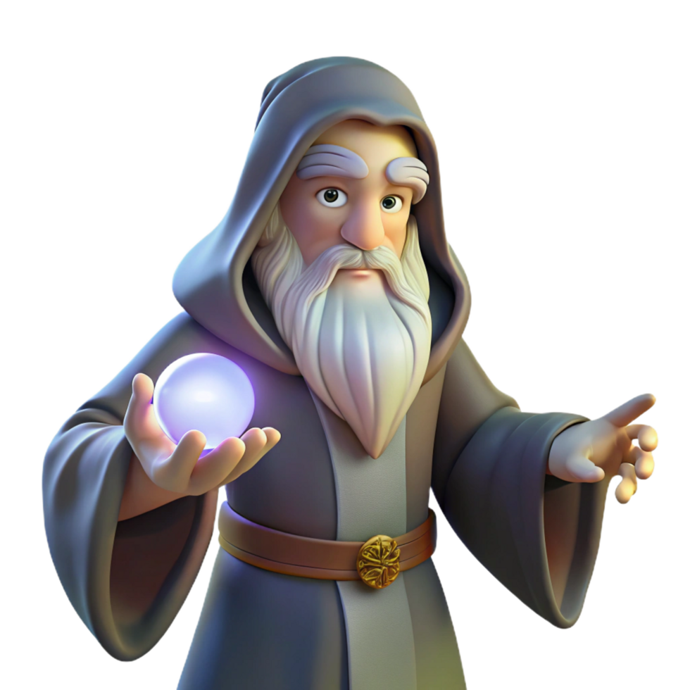 extraordinary classic A Wise Old Wizard with a Long White authentic png