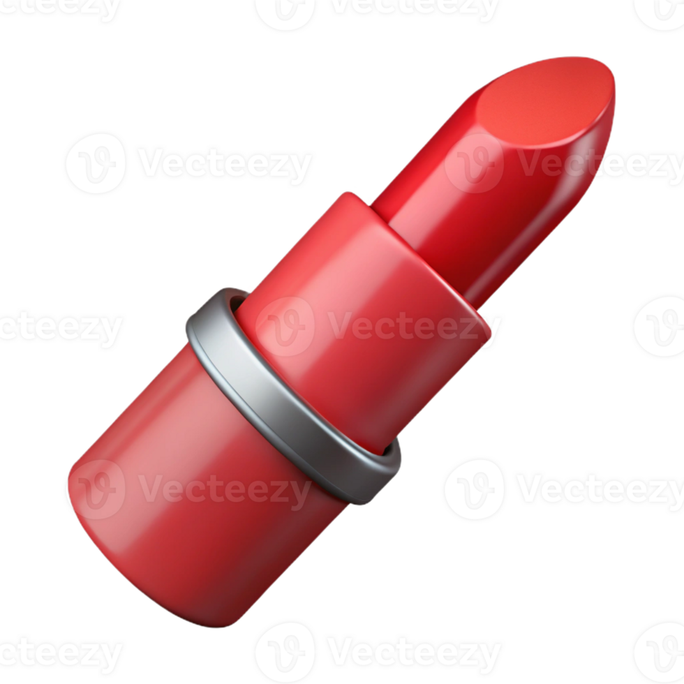 enchanting dreamy minimalist Professional render of a single lipstick, closed, red Isolated cutout with Transparent Background genuine png