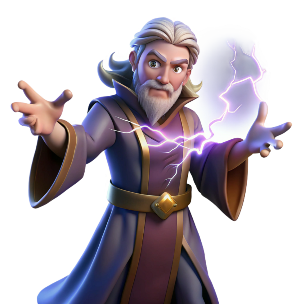 impressive rustic A Powerful Sorcerer Casting a Spell high quality png