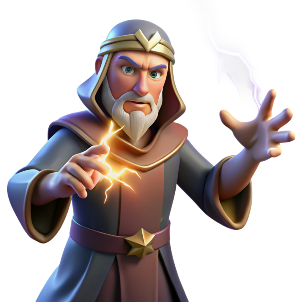 impressive artistic A Powerful Sorcerer Casting a Spell original png