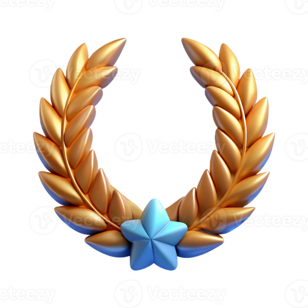 ethereal elegant Laurel Wreath, symbol of victory with Transparent Background crisp png