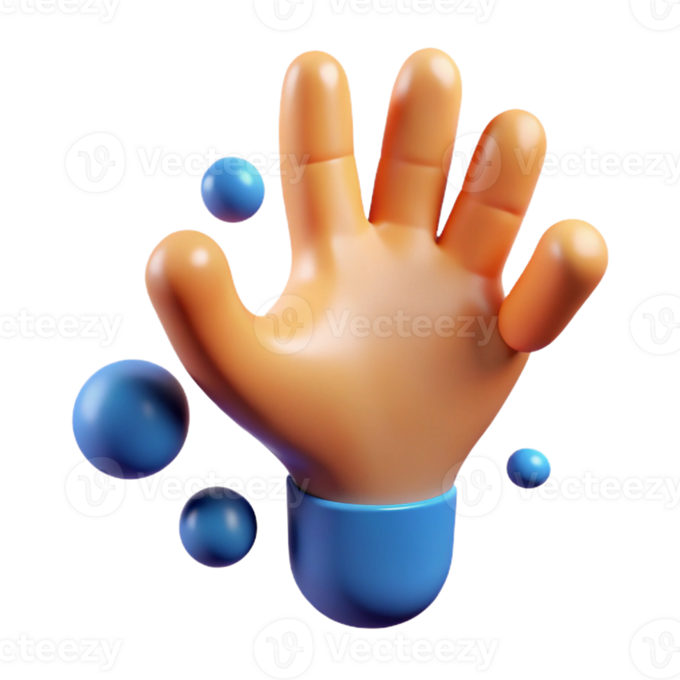 exquisite harmonious creative A single, stylized human hand reaching out, composed of abstract shapes, with Transparent Background museum quality png