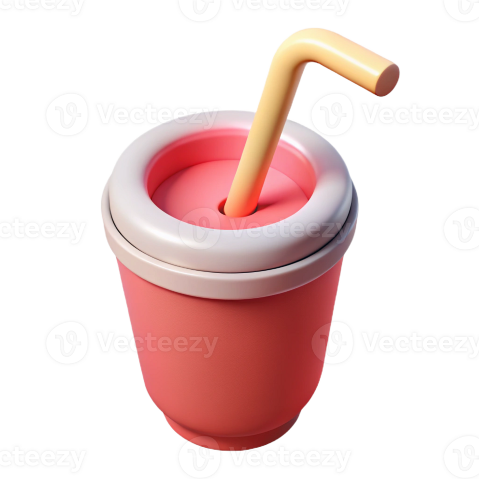 exemplary geometric Concept art style, hyper-specific isolated cutout of a single drinking straw, paper with Transparent Background studio quality png