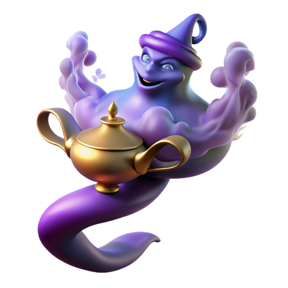 wonderful modern A Powerful Djinn Emerging from a Magic 4K png