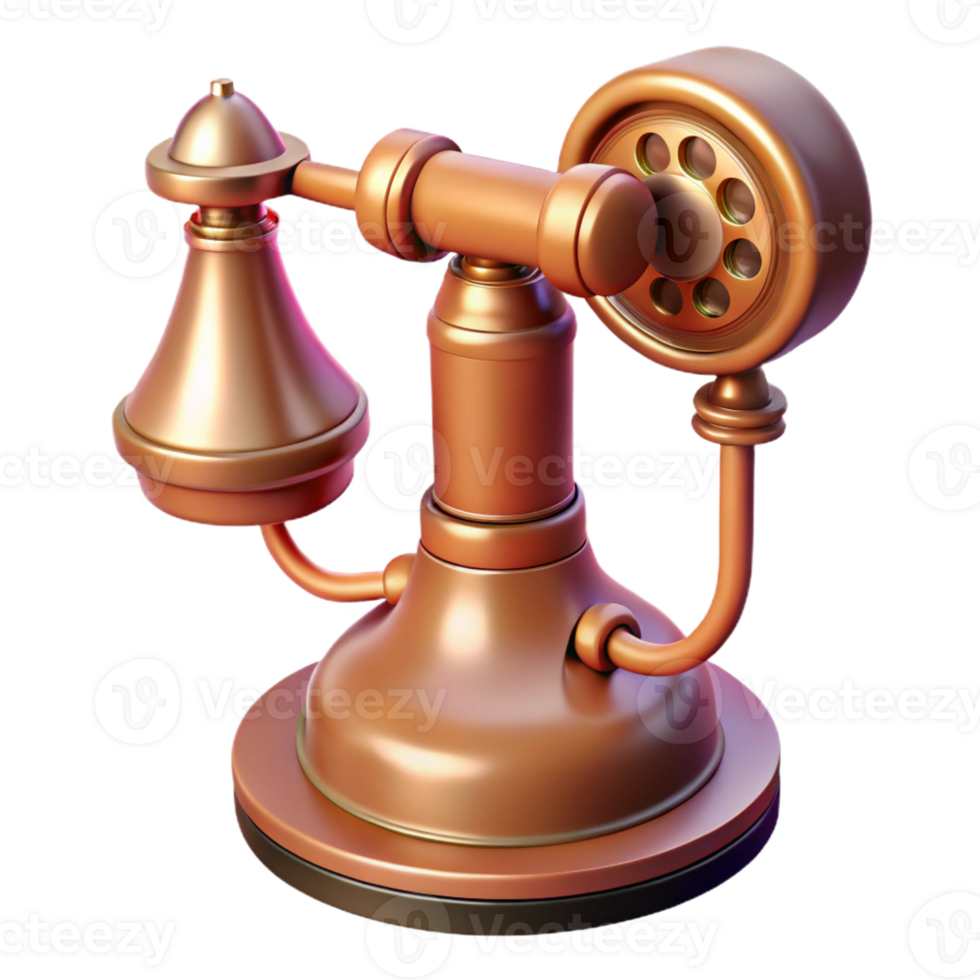 dramatic sumptuous Photorealistic professional render of a vintage candlestick telephone, ultra-detailed, isolated cutout with Transparent Background gallery standard png