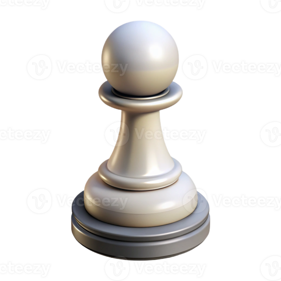 breathtaking exceptional Concept art style, isolated cutout of a single white chess pawn with Transparent Background png