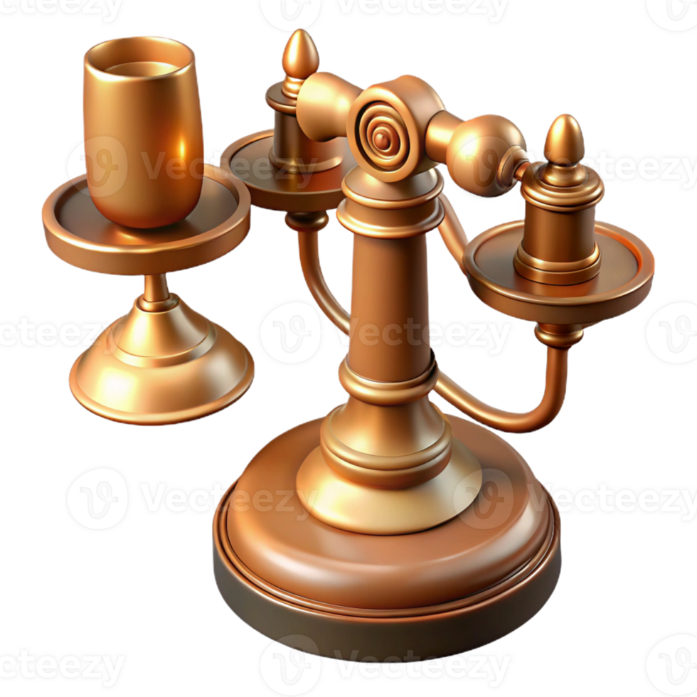 dramatic magnificent Photorealistic professional render of a vintage candlestick telephone, ultra-detailed, isolated cutout with Transparent Background detailed png