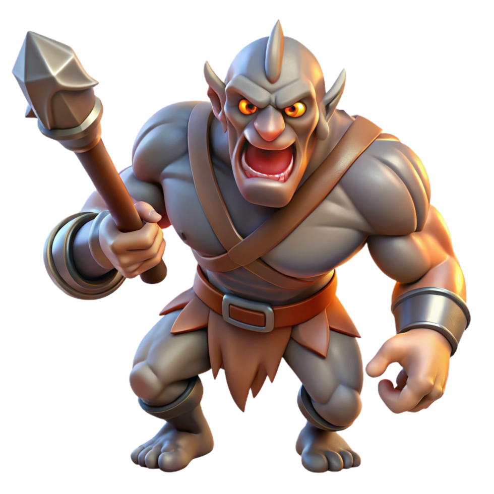 serene artistic A Fierce Cyclops Wielding a Giant Club genuine png