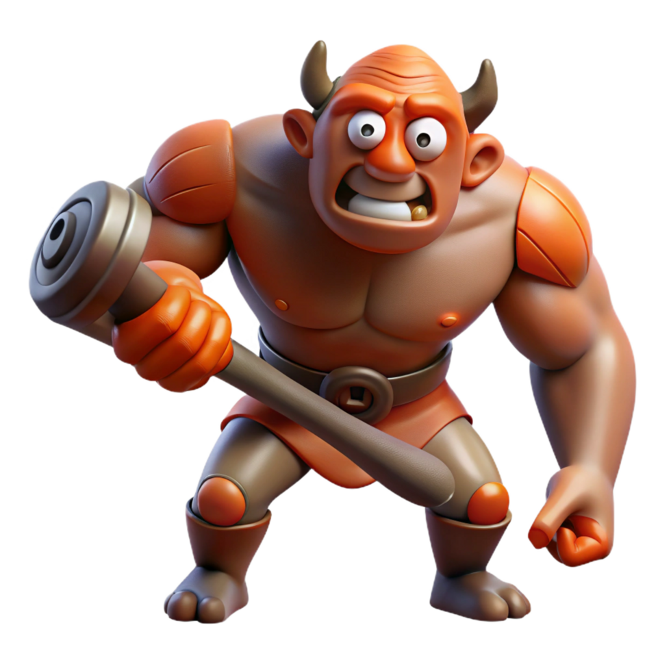 wonderful rustic A Fierce Cyclops Wielding a Giant Club detailed png