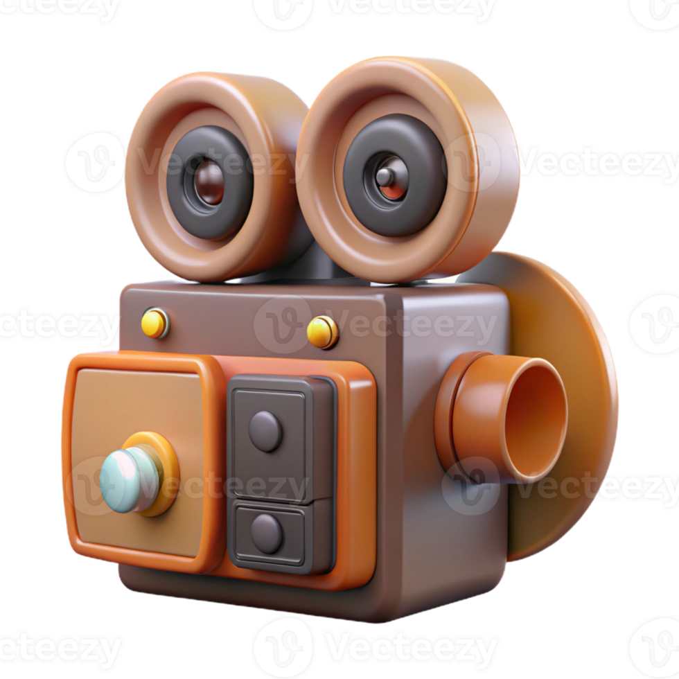 exquisite renaissance Hyper-specific, isolated cutout, concept art style render of a vintage film camera with bellows with Transparent Background high quality png
