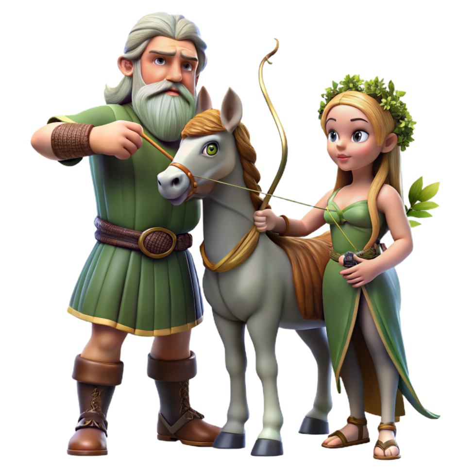 extraordinary artistic A Wise Old Centaur with Braided Beard and authentic png