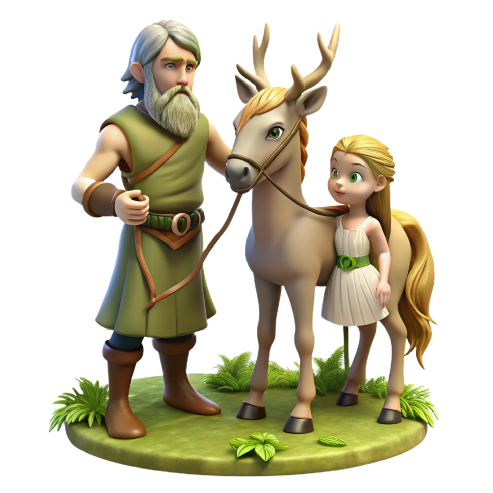 vibrant rustic A Wise Old Centaur with Braided Beard and authentic png