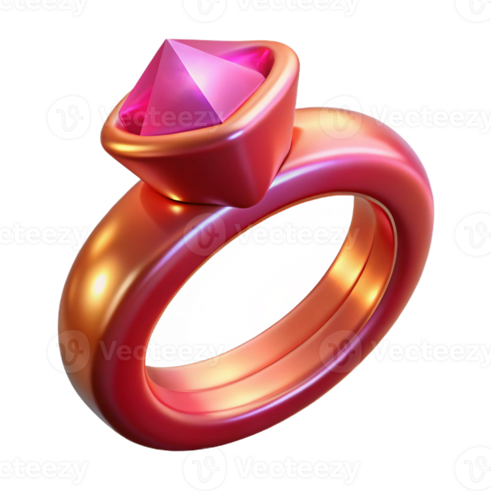 breathtaking signature A magical ring with a large ruby with Transparent Background png