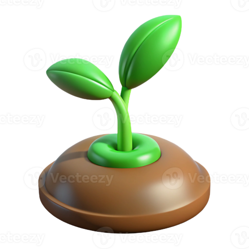 captivating calm coastal Green sprout emerging from seed with Transparent Background crisp png
