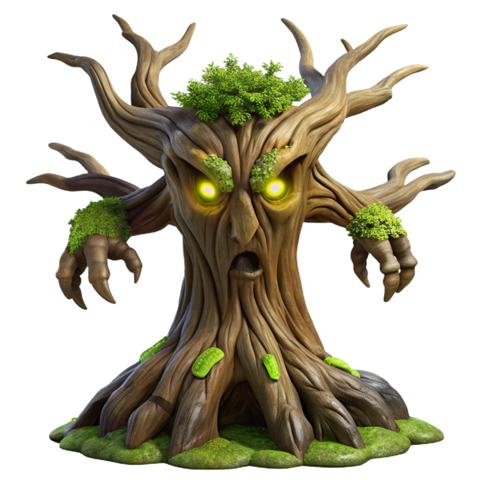 elegant abstract An Ancient Gnarled Tree Ent with Glowing authentic png