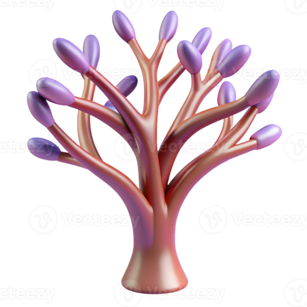 ethereal dramatic A stylized, abstract tree with branches made of flowing lines, with Transparent Background sharp png