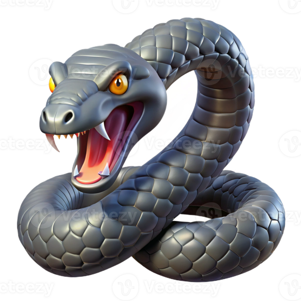 exemplary classic A coiled viper with fangs bared with Transparent Background museum quality png