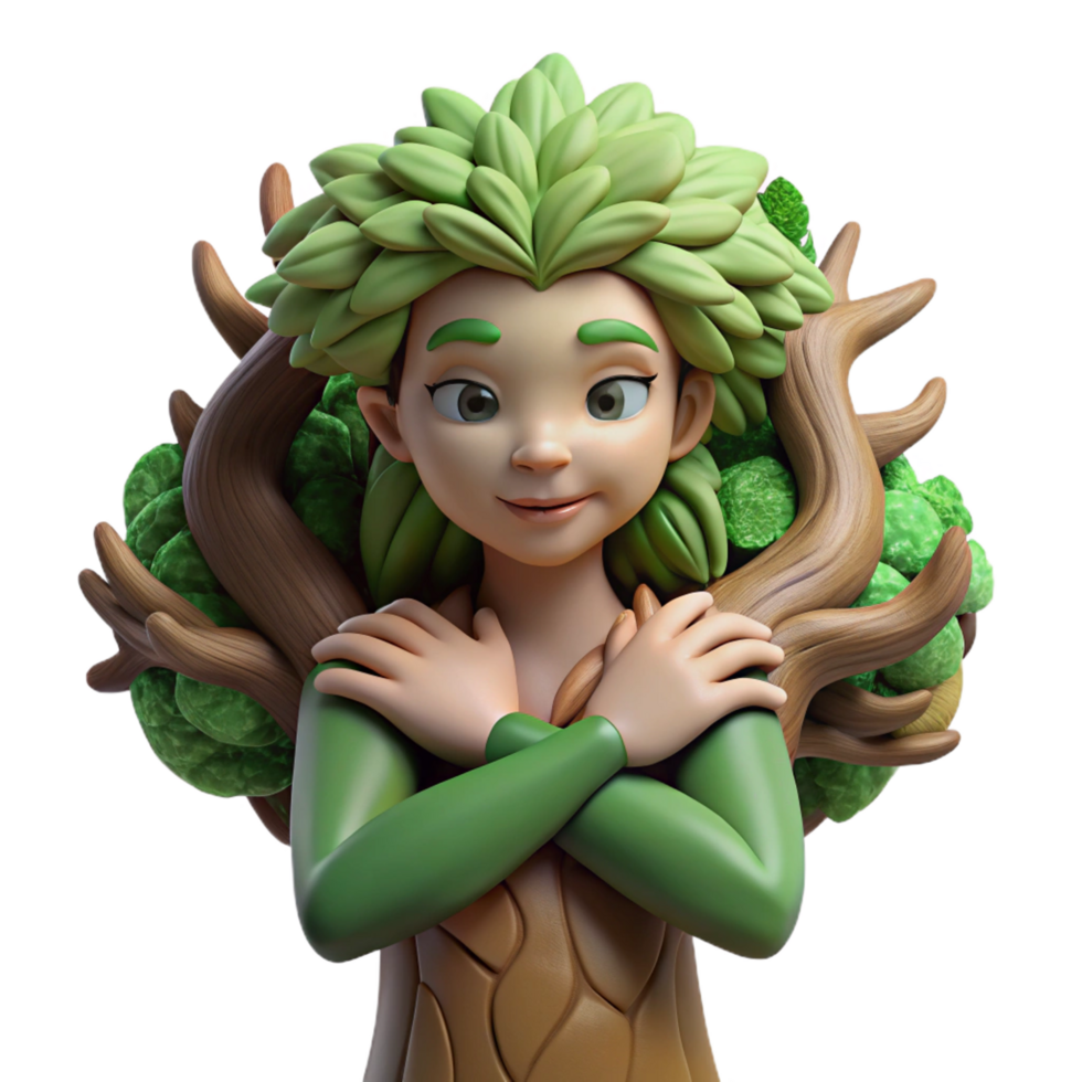 extraordinary modern A Serene Dryad with Bark Like Skin and high resolution png