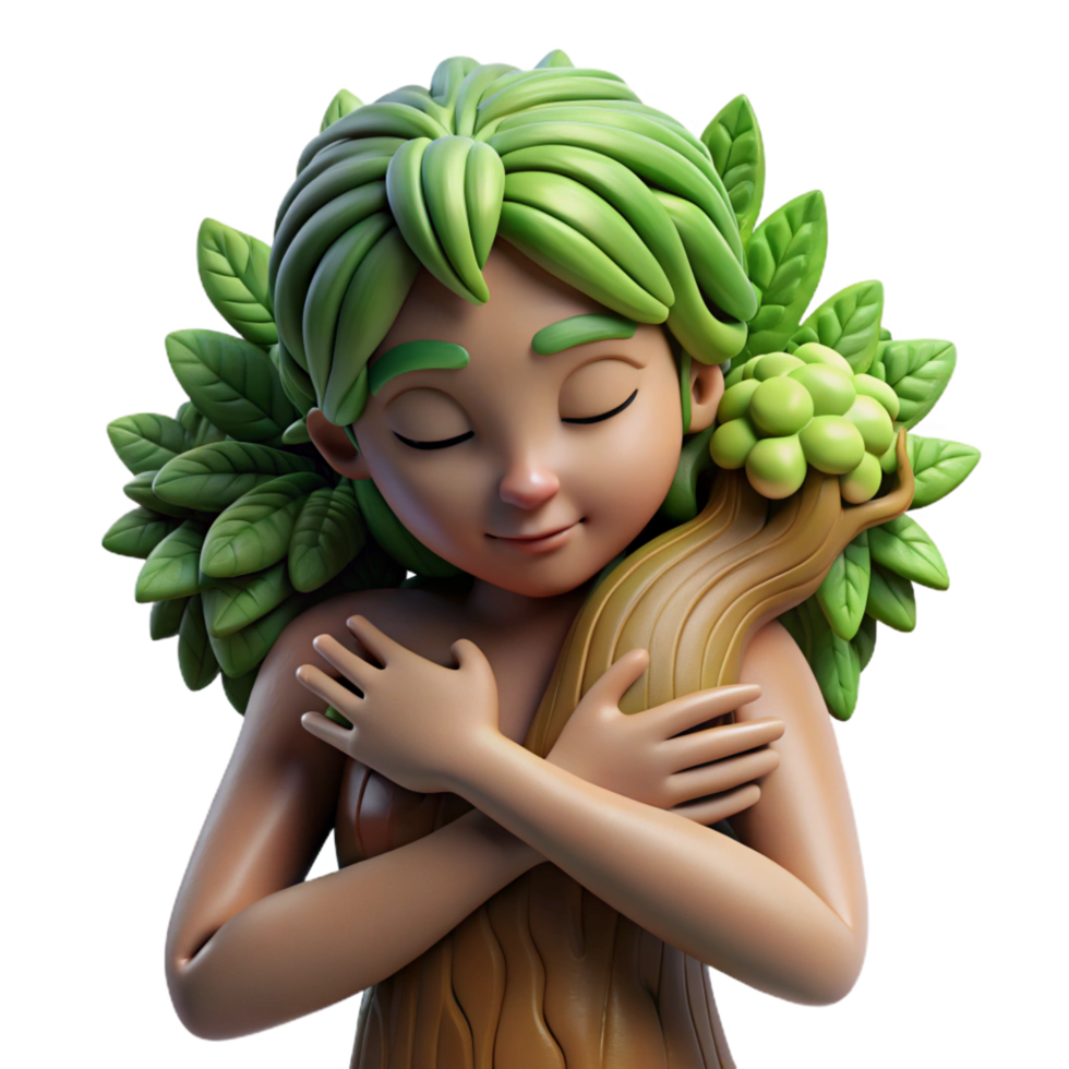 magnificent rustic A Serene Dryad with Bark Like Skin and exclusive png