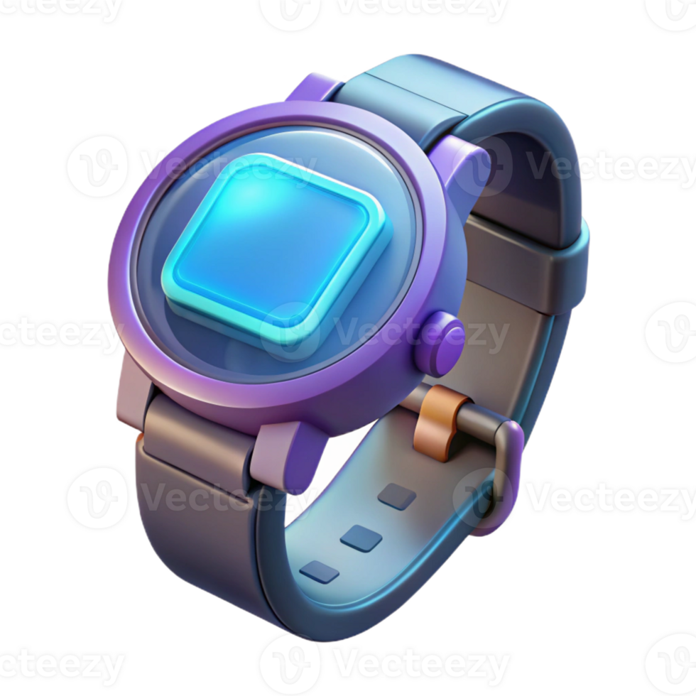 coveted bohemian Futuristic wristwatch with holographic display and touch interface with Transparent Background precision png