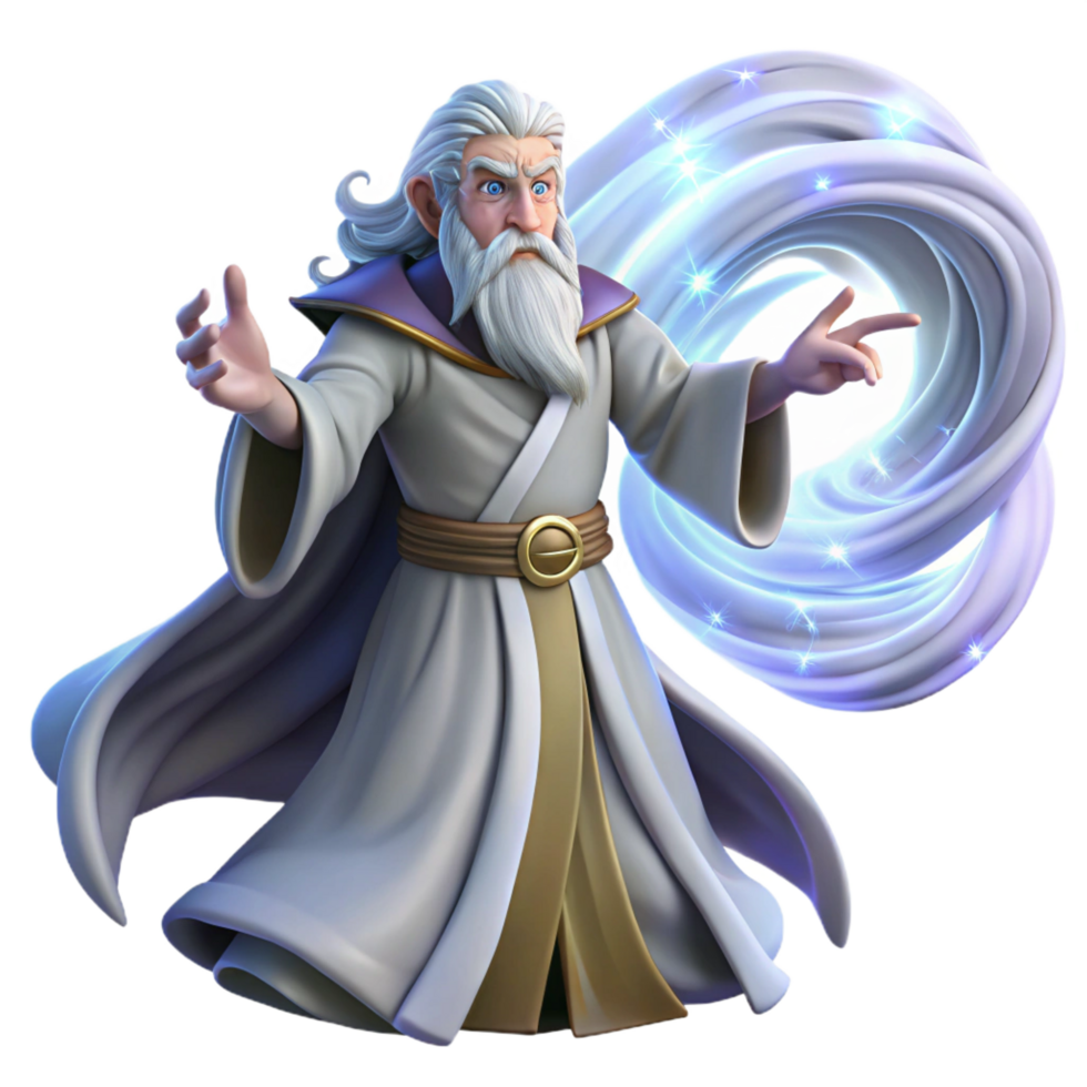 beautiful rustic A Powerful Wizard with a Long White Beard genuine png
