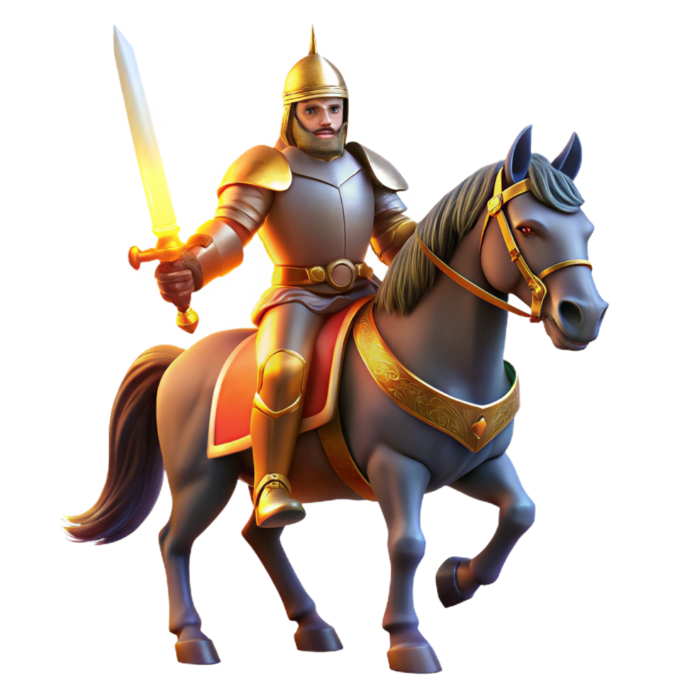 wonderful rustic A Noble Knight in Shining Armor Riding a high resolution png