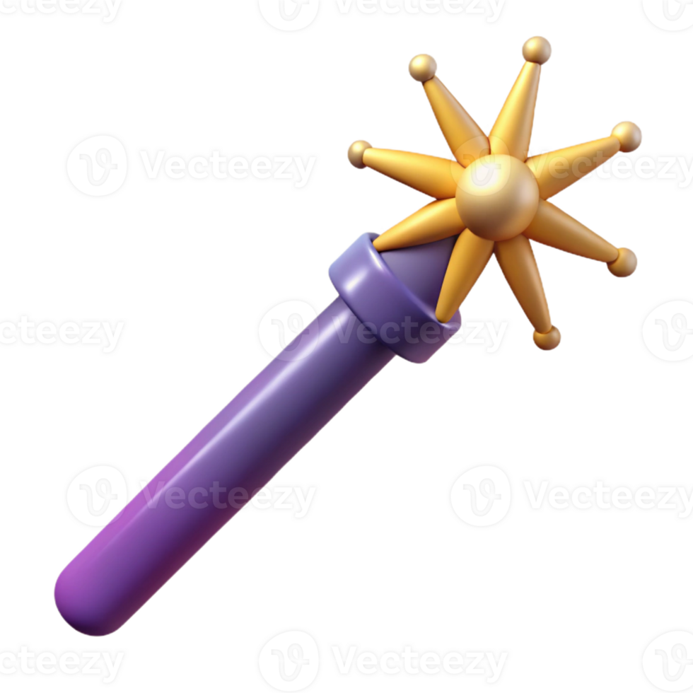 ethereal alluring A stylized magic wand with sparks with Transparent Background high quality png