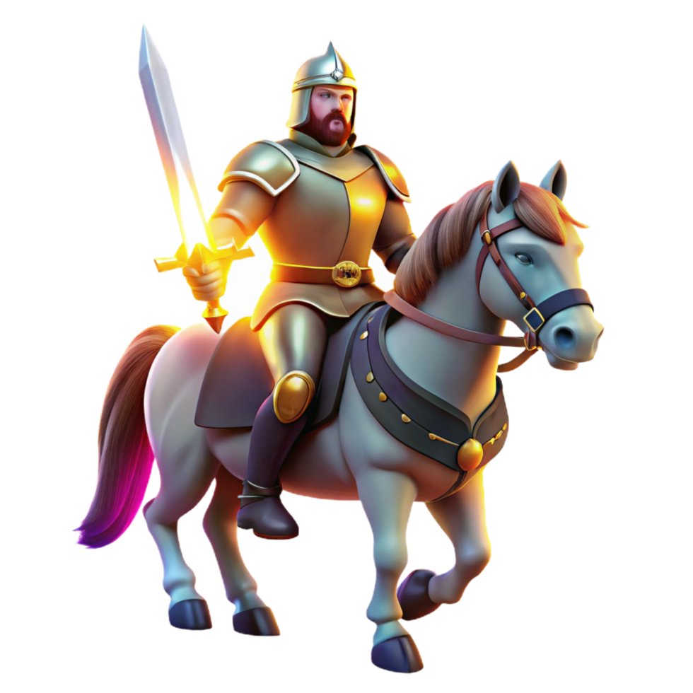 wonderful abstract A Noble Knight in Shining Armor Riding a high quality png