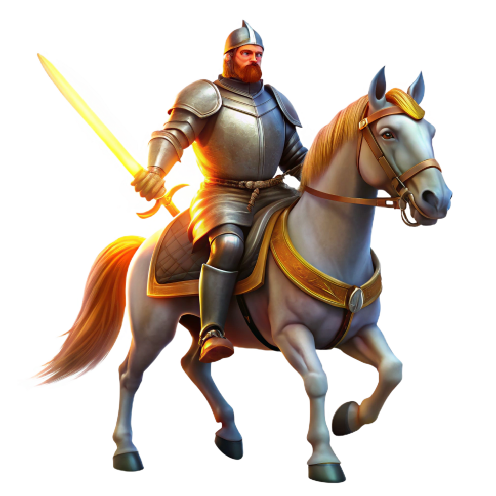 magnificent abstract A Noble Knight in Shining Armor Riding a premium png