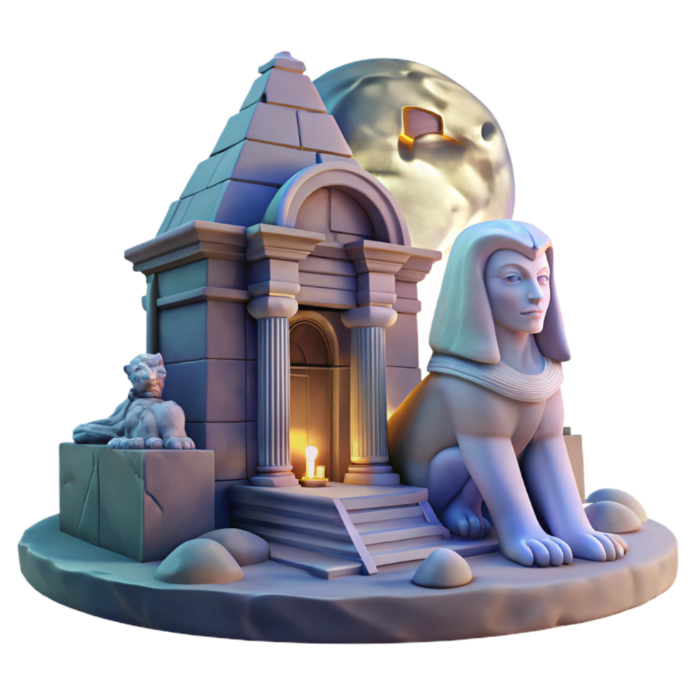 elegant vintage A Mysterious Sphinx with the Body of a 4K png