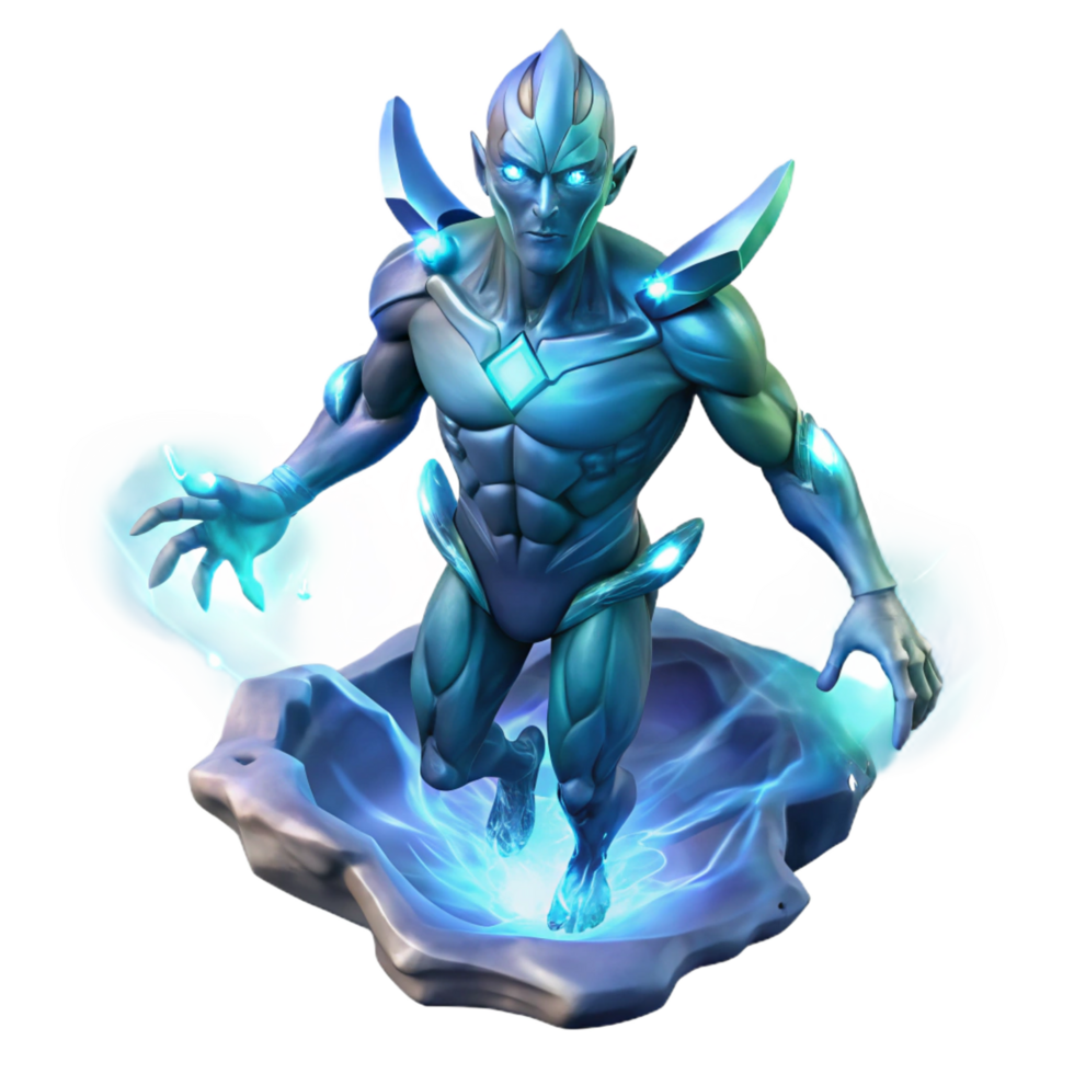 impressive vintage A Powerful Elemental with Glowing Runes premium png