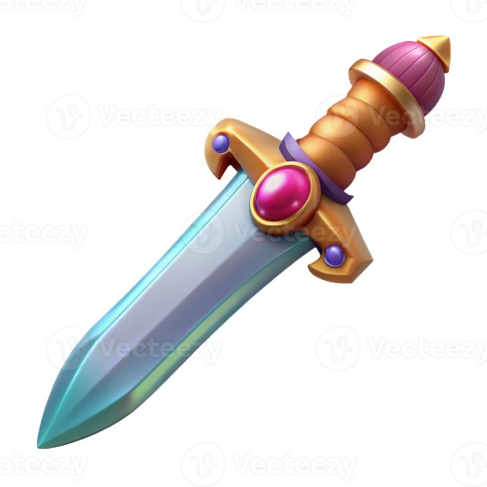 alluring memorable A decorative dagger with a jeweled hilt with Transparent Background png