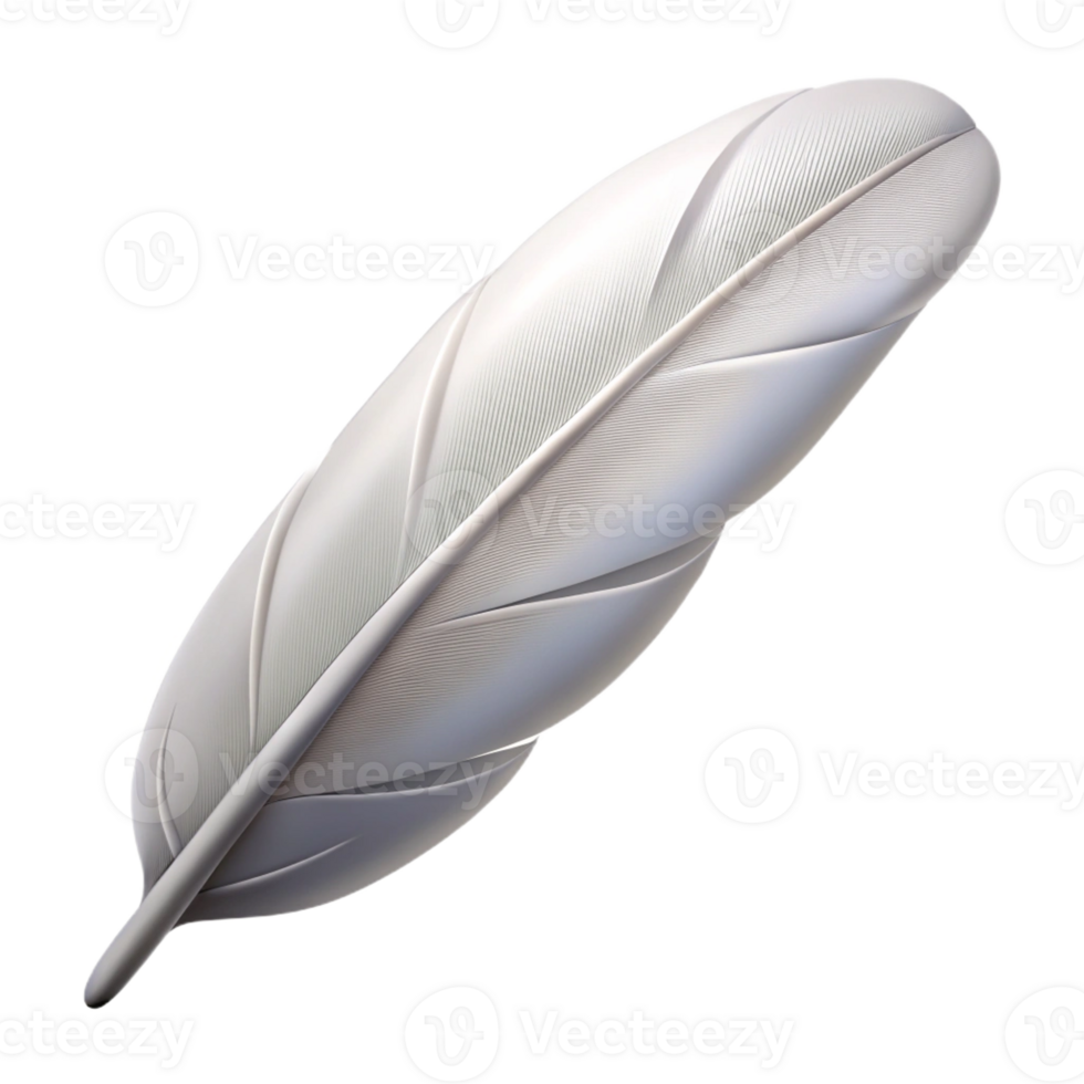 alluring nostalgic creative Single feather, white dove feather with Transparent Background exclusive png