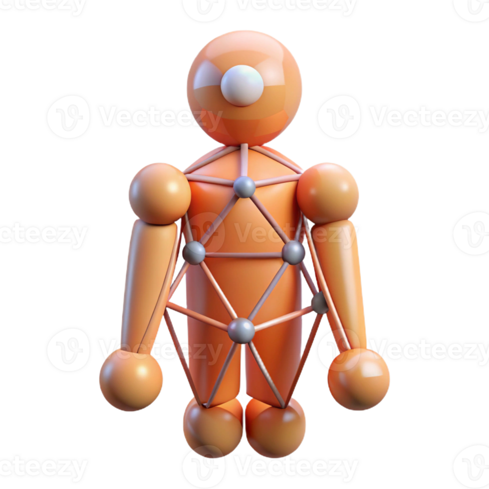 enchanting sought-after A stylized, abstract human figure composed of interconnected lines, with Transparent Background png
