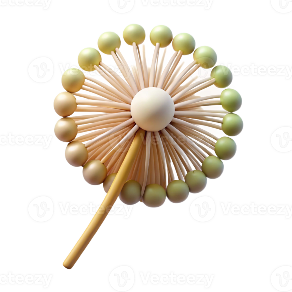 beautiful tropical Concept art style isolated cutout of a single dandelion seed head, with Transparent Background top-tier png