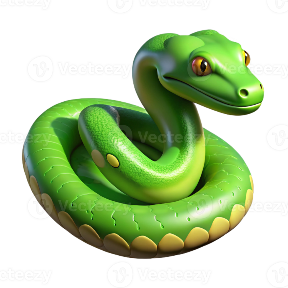dynamic picturesque A slithering green tree python with Transparent Background handcrafted png