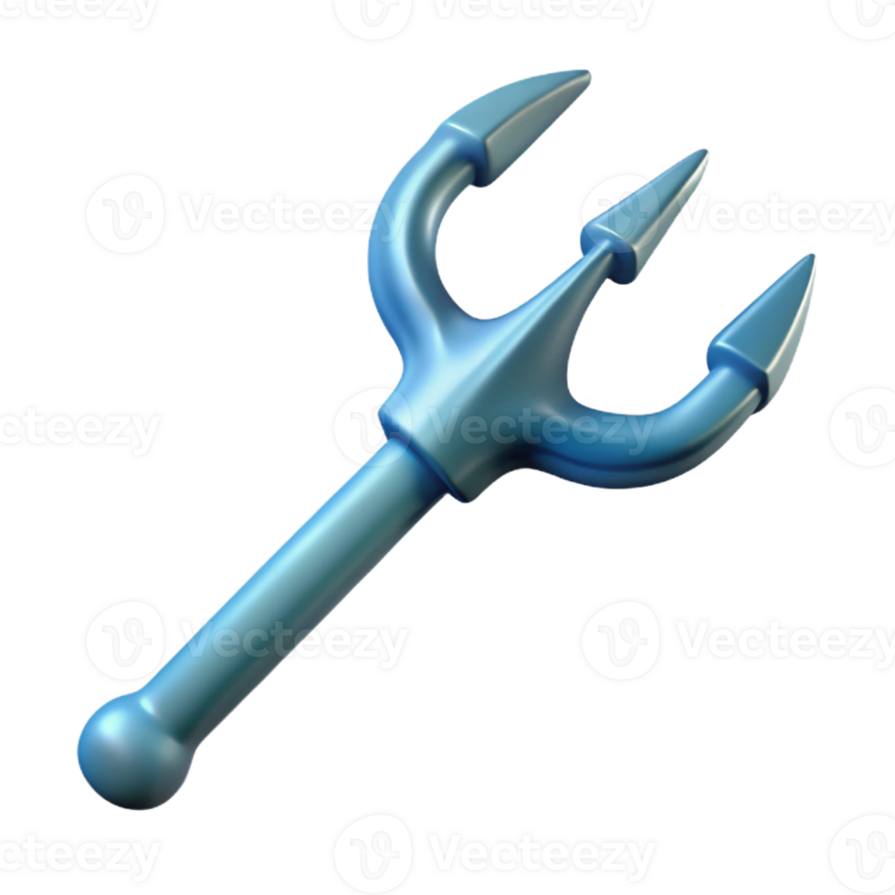 elegant tranquil creative Isolated cutout of Poseidon's trident, hyper-specific, ultra-detailed, professional render, concept art style with Transparent Background perfect clarity png