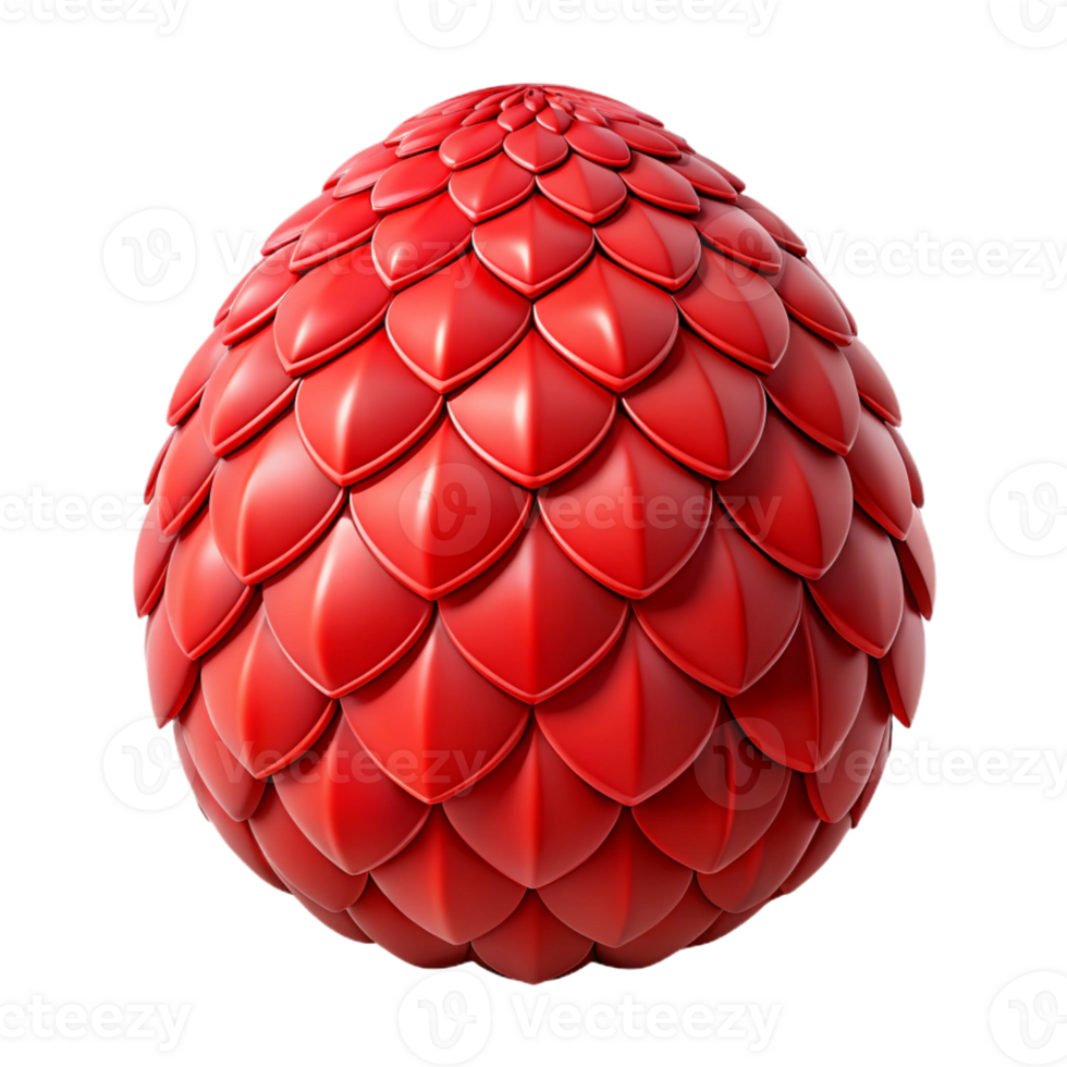acclaimed organic Isolated cutout of a single Dragon scale red, hyper-specific, ultra-detailed, professional render, concept art style with Transparent Background top-tier png