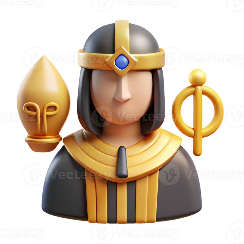 distinctive impressionist Egyptian Mythology Icons, set of individual icons with Transparent Background masterfully captured png