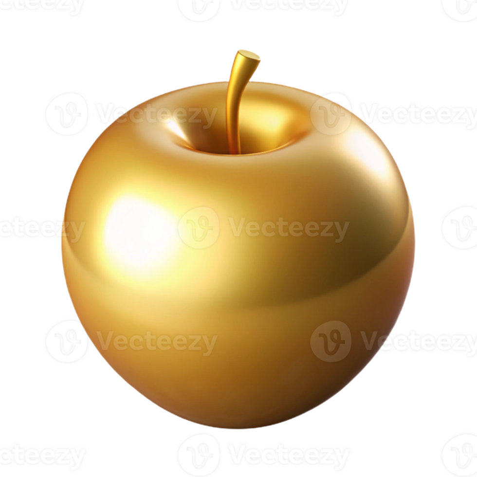 elegant nostalgic coastal Isolated cutout of Aphrodite's golden apple, hyper-specific, ultra-detailed, professional render, concept art style with Transparent Background fine detail png
