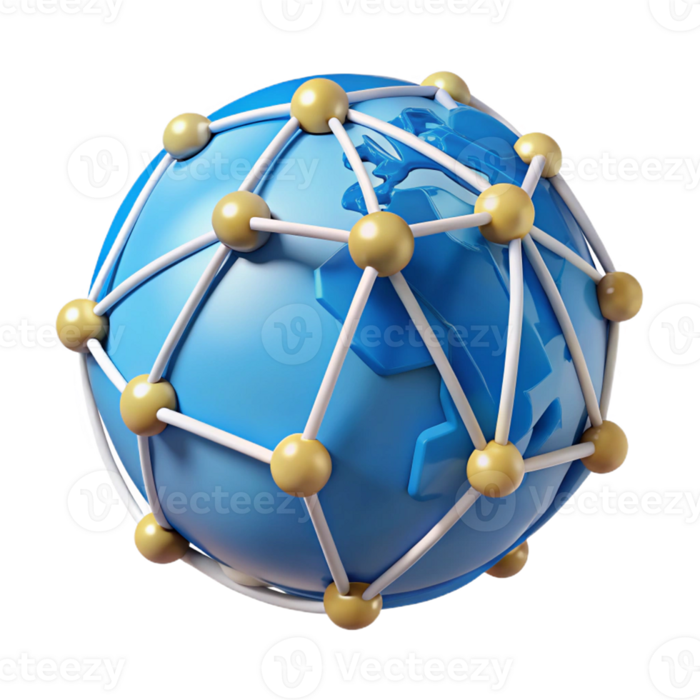 distinctive retro A stylized, abstract world map composed of interconnected lines, with Transparent Background 4K png