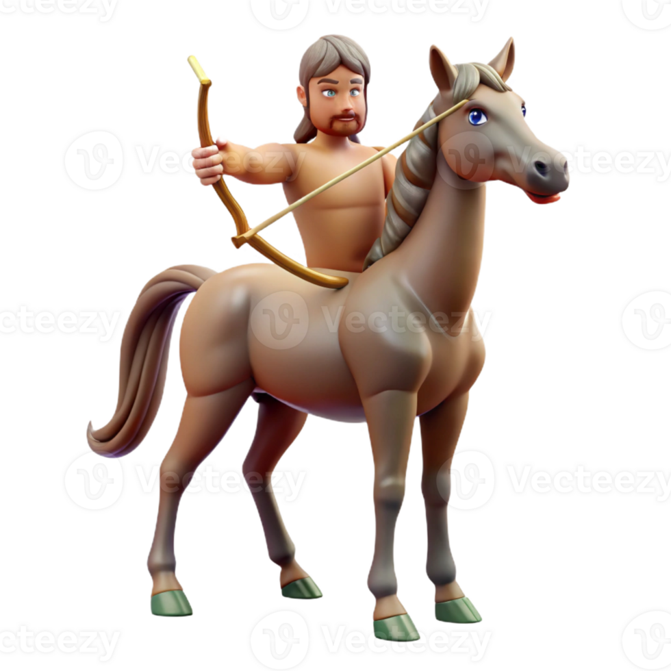 dramatic intense vintage Centaur, half-human, half-horse, archer, holding bow and arrow, with Transparent Background elite png