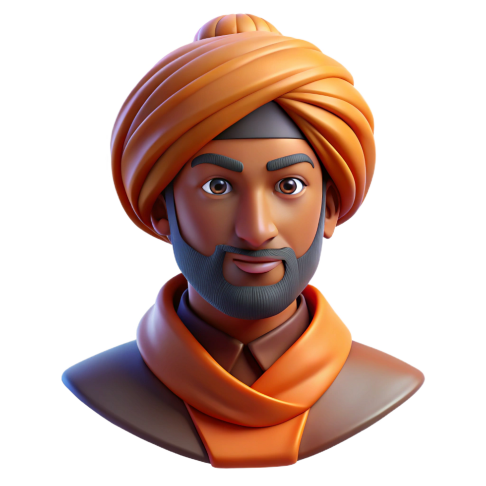 extraordinary creative Portrait of a Person with a Turban detailed png