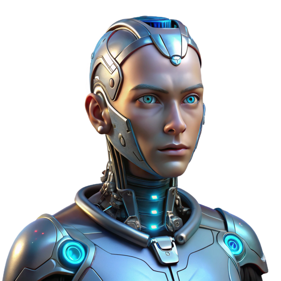 dramatic abstract Portrait of a Person with Cyborg professional png