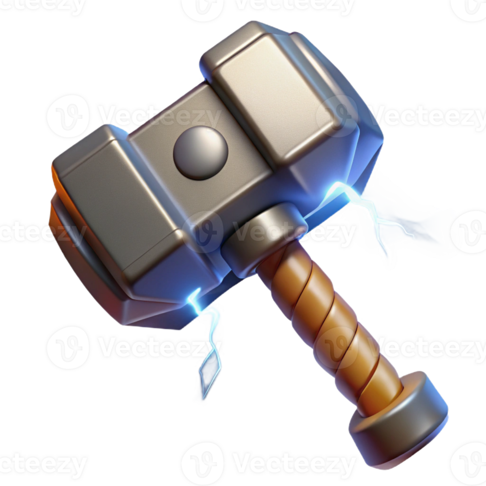 cobiçado vitoriano mjolnir, Thor martelo, poderoso arma, relâmpago greves, com transparente fundo sem falhas png