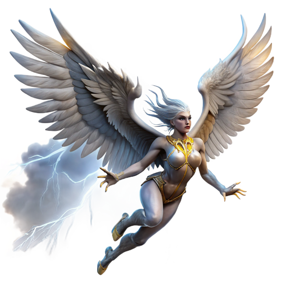 wonderful vintage A Harpy Soaring Through a premium png