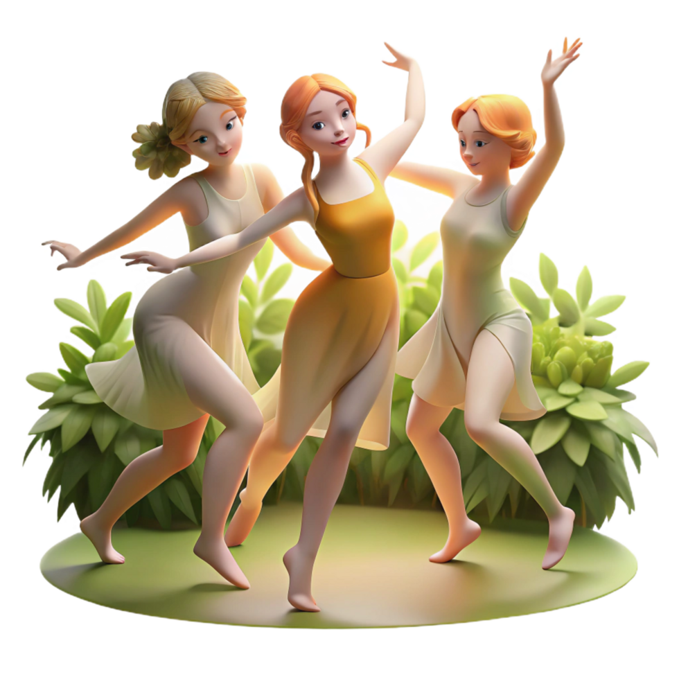 magnificent creative A Group of Nymphs Dancing in a Sun high quality png