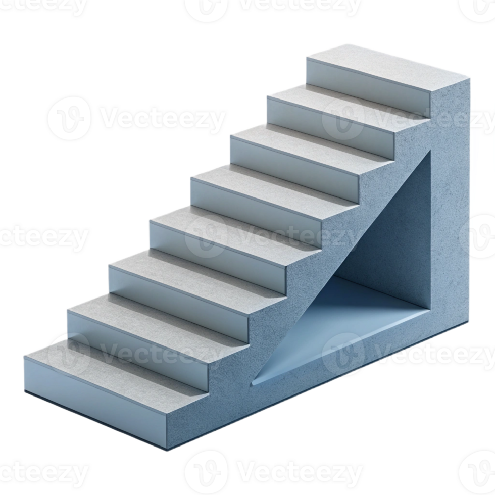 breathtaking bohemian Modern minimalist staircase, concrete, with Transparent Background refined png